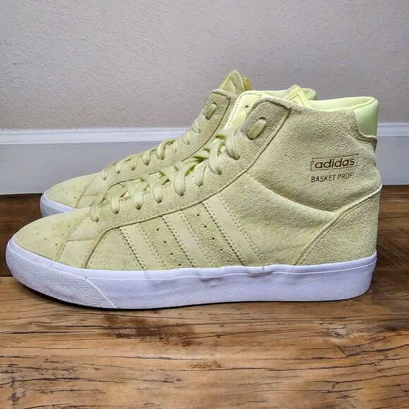 Adidas Basket Prof! Yellow Leather Suede High-Tops Women's Size 8 1/2 - Picture 1 of 16